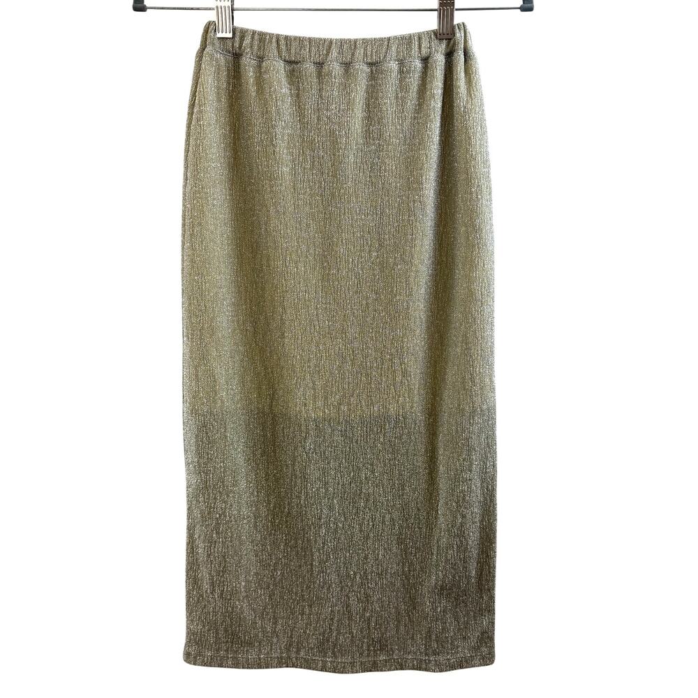 Urbanic 30 Beige Pearl Banding Skirt Metallic Glitter Elastic Waistband Party 1